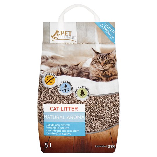 Tesco Pet Specialist Natural Aroma Zbrylający żwirek 5 l