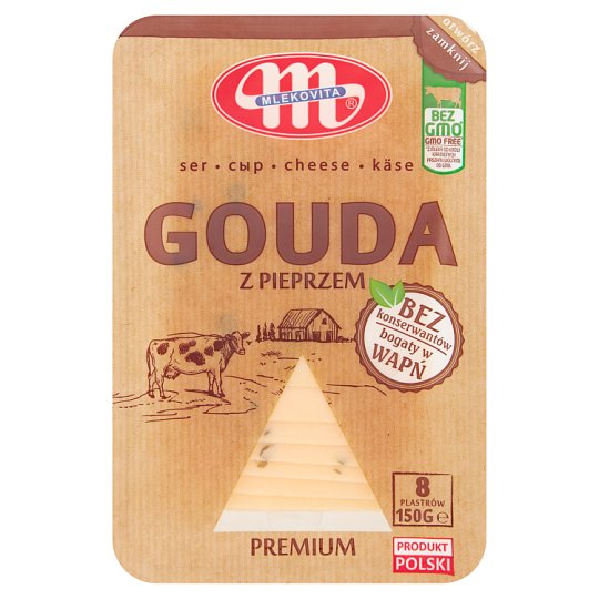 Mlekovita Ser Gouda z pieprzem premium 150 g