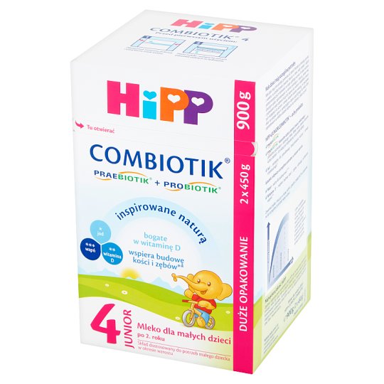 HiPP Junior Combiotik 4 Mleko dla małych dzieci po 2. roku 900 g (2 sztuki)