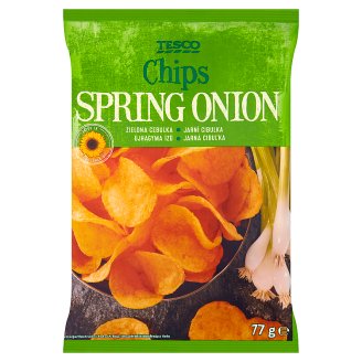 Tesco Chipsy ziemniaczane o smaku zielonej cebulki 77 g