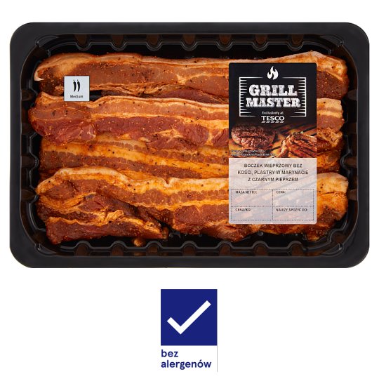Grill Master Marinated with Black Pepper Boneless Pork Bacon Slices 0.300 kg