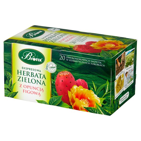 Bifix Zielona z opuncją figową Herbata ekspresowa 40 g (20 saszetek)