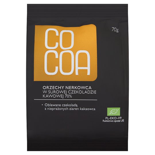 Cocoa Orzechy nerkowca w surowej czekoladzie kawowej 70% 70 g
