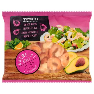 Tesco 31-40 Pieces/lb Blanched White Shrimps 400 g