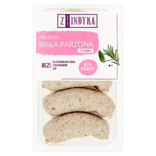 Z INDYKA Kiełbasa biała parzona z indyka 370 g