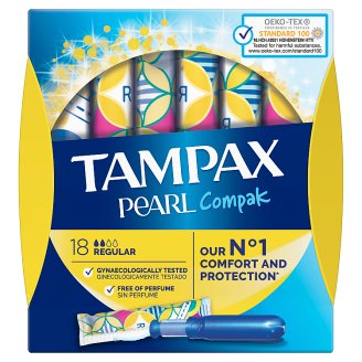 Tampax Compak Pearl Regular Tampony z aplikatorem, 18 sztuk