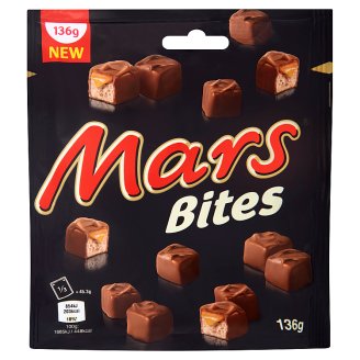 Mars Bites Batoniki z nugatowym nadzieniem oblane karmelem i czekoladą 136 g