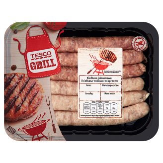 Tesco Grill Kiełbasa jałowcowa i kiełbasa wołowo-wieprzowa 300 g