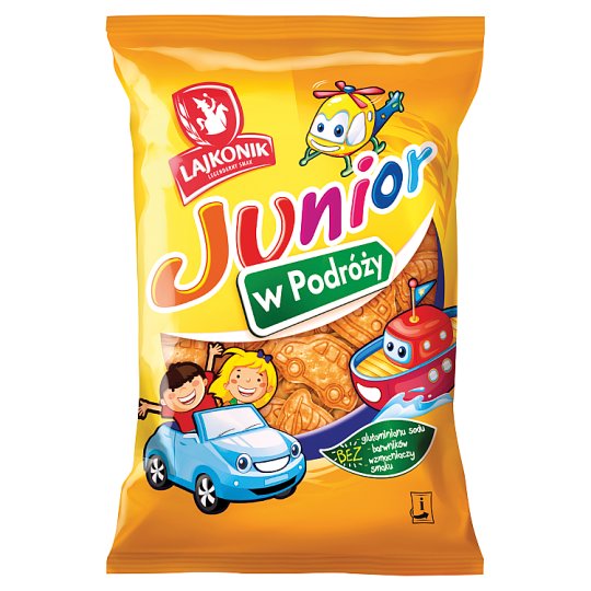 Lajkonik Junior W Podróży Drobne pieczywo o smaku waniliowym 100 g