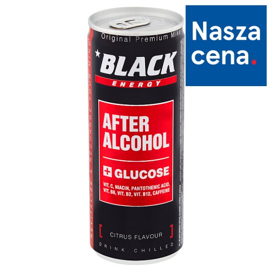 Black Energy After Alcohol Gazowany napój energetyzując o smaku cytrusowym 250 ml