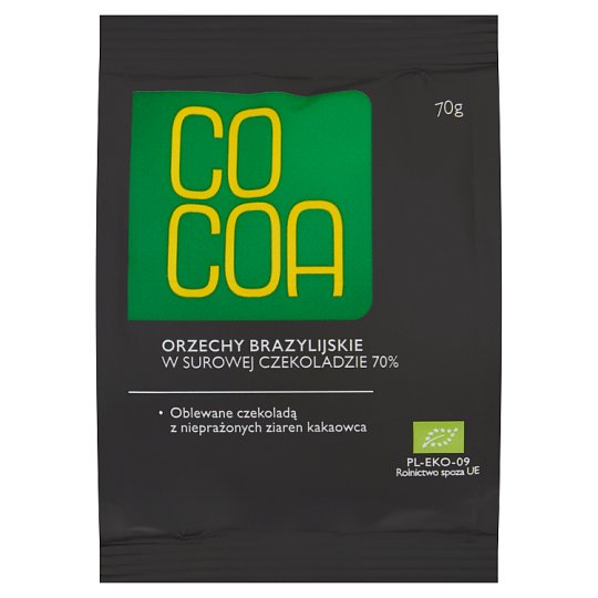 Cocoa Orzechy brazylijskie w surowej czekoladzie 70% 70 g