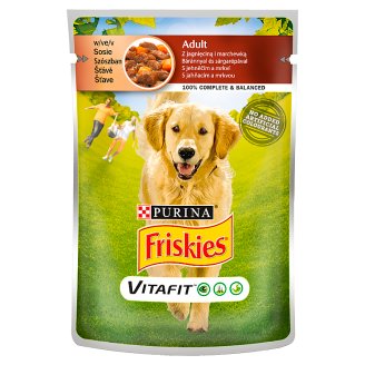 Friskies Vitafit Adult z jagnięciną i marchewką w sosie Pełnoporcjowa karma dla dorosłych psów 100 g