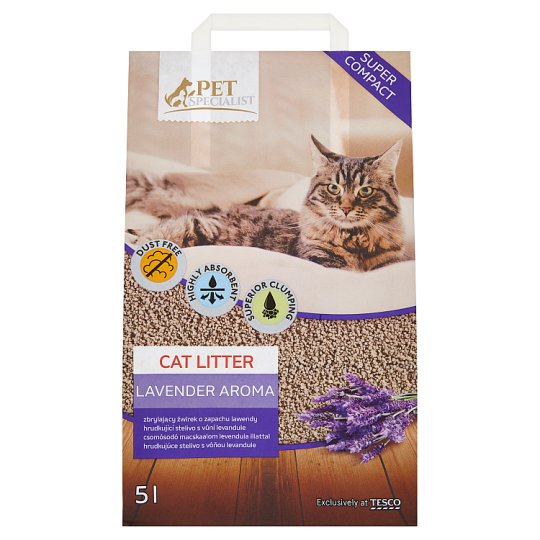 Tesco Pet Specialist Zbrylający żwirek o zapachu lawendy 5 l