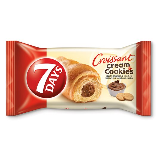 7 Days Cream & Cookies Rogalik z kremem z orzechów laskowych z kawałkami ciastek 60 g