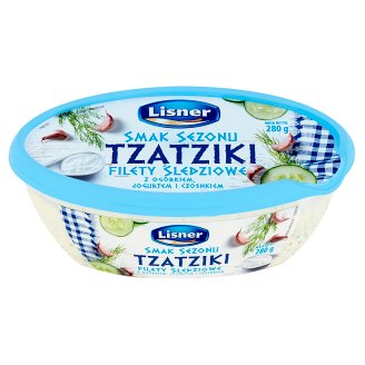 Lisner Smak Sezonu Tzatziki Filety śledziowe z ogórkiem jogurtem i czosnkiem 280 g
