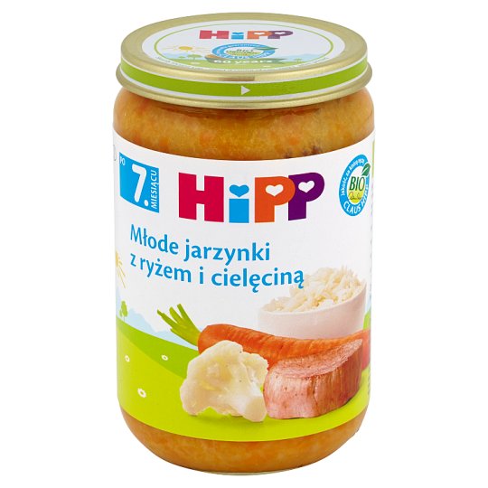 HiPP BIO Młode jarzynki z ryżem i cielęciną po 7. miesiącu 220 g