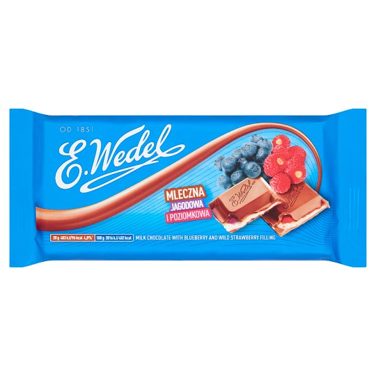 E. Wedel Czekolada mleczna jagodowa i poziomkowa 100 g