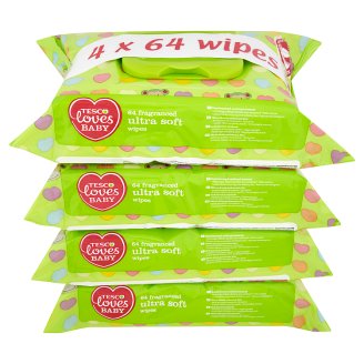 Tesco Loves Baby Niezwykle miękkie chusteczki zapachowe 4 x 64 sztuki