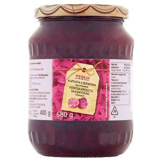 Tesco Kapusta czerwona marynowana 680 g