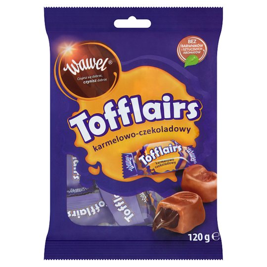 Wawel Tofflairs karmelowo-czekoladowy Pomadki mleczne niekrystaliczne 120 g