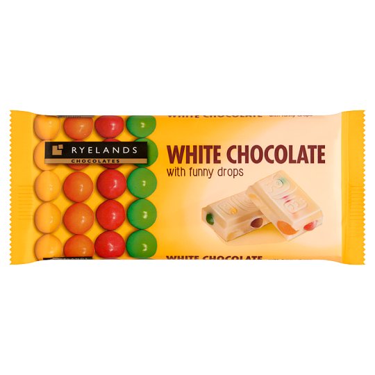 Ryelands Chocolates Biała czekolada z drażami z czekolady mlecznej 100 g