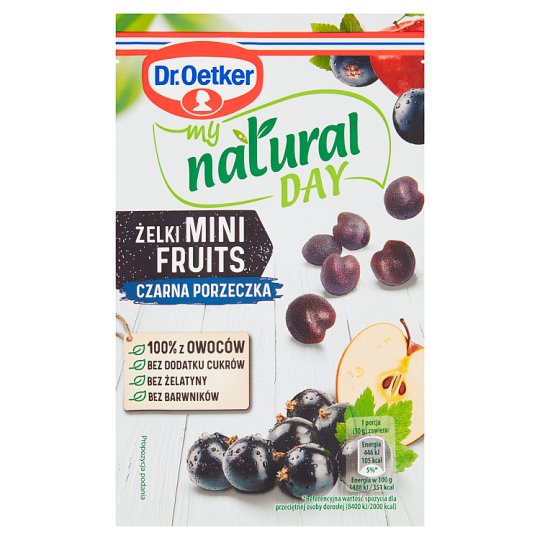 Dr. Oetker My Natural Day Żelki Mini Fruits czarna porzeczka 30 g