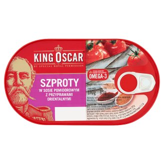 King Oscar Szproty w sosie pomidorowym z przyprawami orientalnymi 170 g