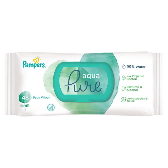 Pampers Aqua Pure Chusteczki nawilżane dla niemowląt 1 opakowania = 48 chusteczek nawilżanych