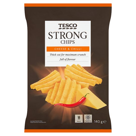 Tesco Chipsy ziemniaczane o smaku sera i pieprzu cayenne 140 g