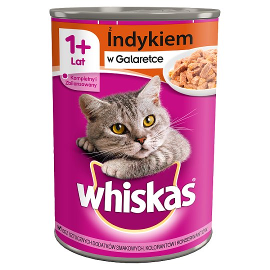 Whiskas 1+ lat Karma pełnoporcjowa z indykiem w galaretce 400 g