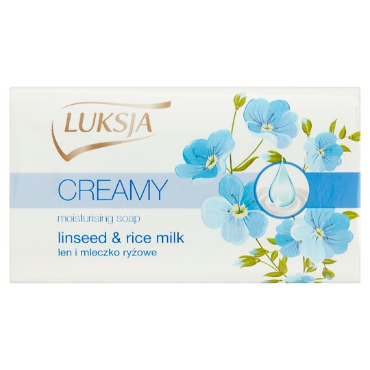 Luksja Creamy Len i mleczko ryżowe Kremowe mydło 90 g