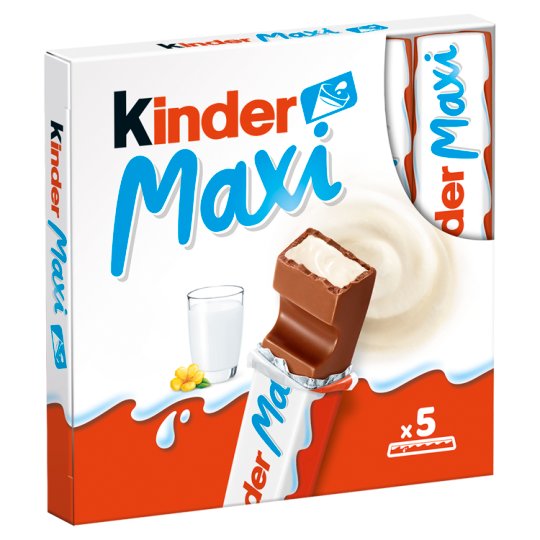Kinder Maxi Batoniki z mlecznej czekolady z nadzieniem mlecznym 5 x 21 g
