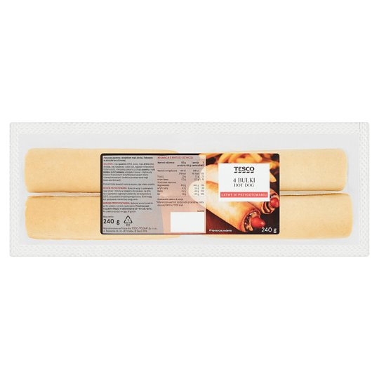 Tesco Bułki hot-dog 240 g (4 sztuki)