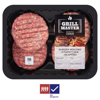 Tesco Grill Burger wołowy z papryczką jalapeño 440 g