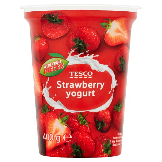Tesco Jogurt truskawkowy 400 g