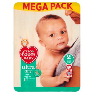 Tesco Loves Baby Ultra Dry Pieluszki jednorazowe 2 mini 3-6 kg 78 sztuk