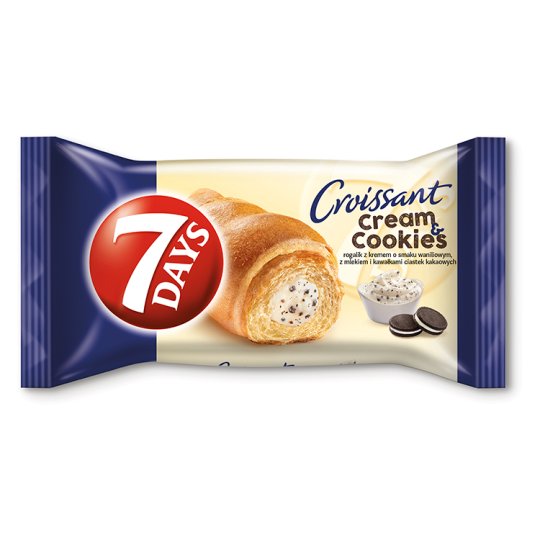 7 Days Cream & Cookies Vanilla Flavour Cream with Milk and Pieces of Cookies Croissant 60 g