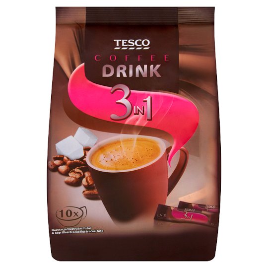 Tesco 3in1 Napój kawowy w proszku 180 g (10 saszetek)