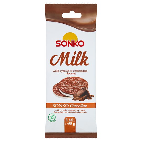 Sonko Wafle ryżowe w czekoladzie mlecznej 65 g