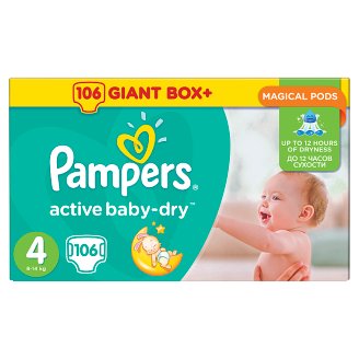 Pampers Active Baby-Dry Pieluszki 4 (Maxi), 106 sztuk