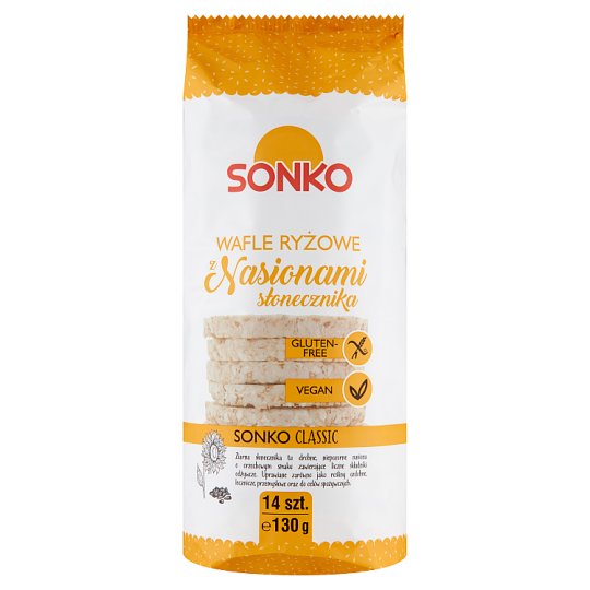 Sonko Rice Waffles with Pumpkin Seeds and Seaweeds 130 g (14 Pieces)