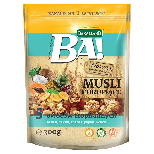 Bakalland Ba! Musli chrupiące 5 owoców tropikalnych 300 g