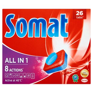 Somat All in 1 Tabletki do mycia naczyń w zmywarkach 468 g (26 sztuk)