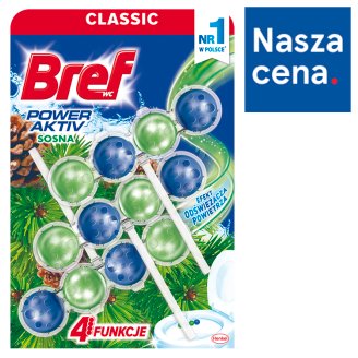 Bref WC Power Aktiv Zawieszka myjąco-zapachowa do muszli WC sosnowy las 3 x 50 g