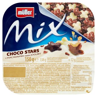 Müller Mix Jogurt o smaku orzechów makadamia z gwiazdkami zbożowymi w czekoladzie 150 g