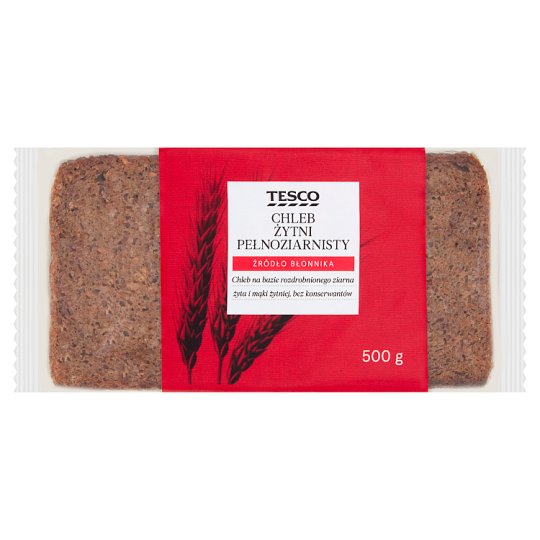 Tesco Chleb żytni pełnoziarnisty 500 g
