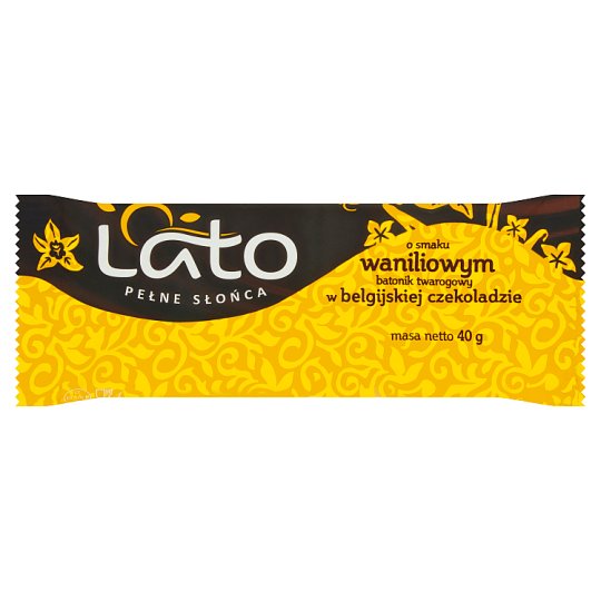 Lato pełne słońca Batonik twarogowy w belgijskiej czekoladzie o smaku waniliowym 40 g