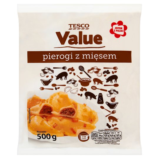 Tesco Value Pierogi z mięsem 500 g