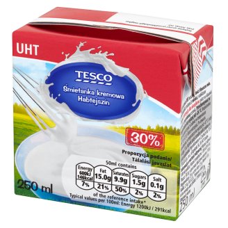 Tesco Śmietanka kremowa UHT 30% 250 ml