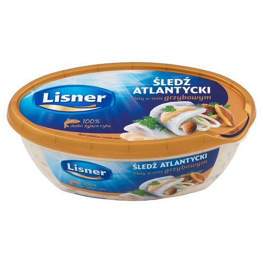 Lisner Filety śledziowe w sosie śmietanowym z grzybami 280 g